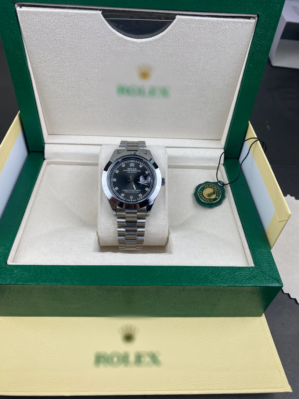 RLX Datejust Oystersteel Black Diamond Dial
