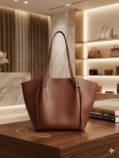 Dark Brown Classic Tote Bag