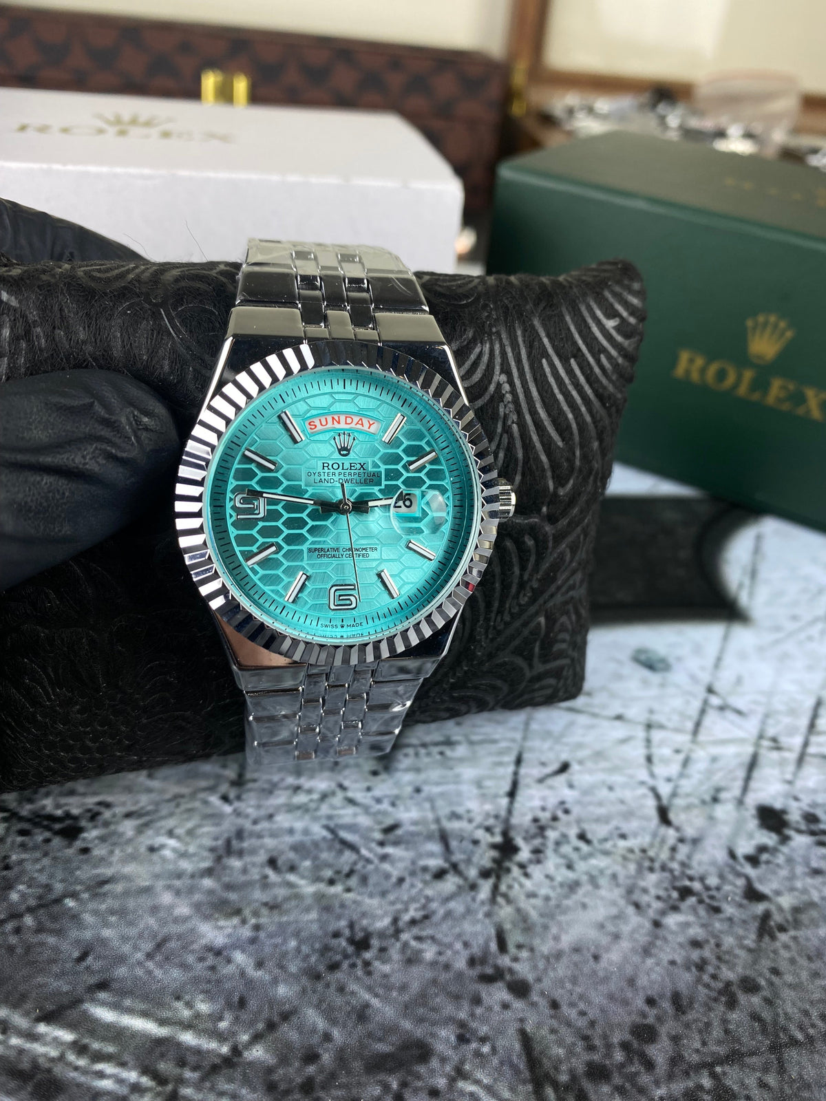 RLX Day-Date Land Dweller Ice (Blue)