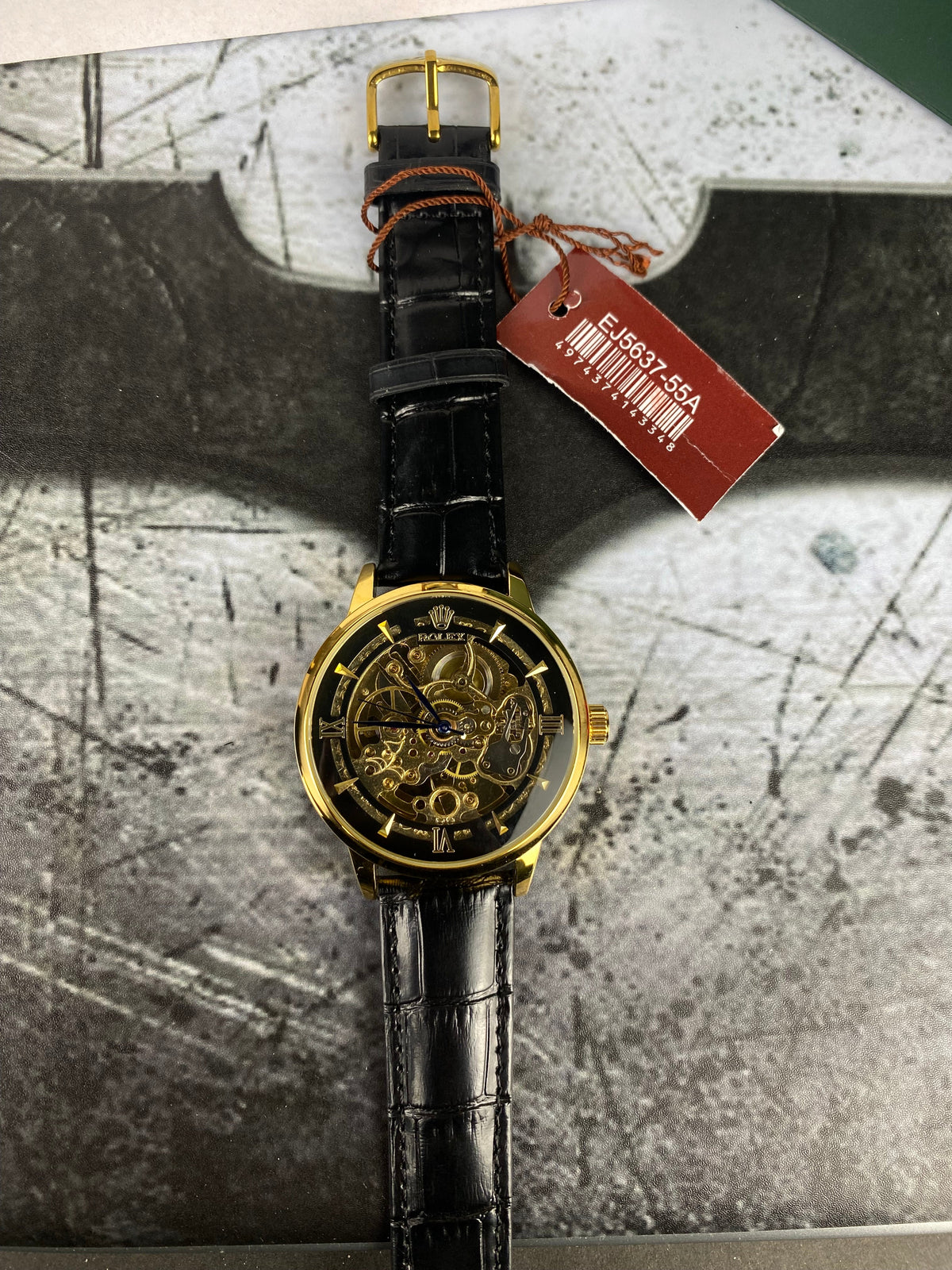 RLX (Black&Gold)  Automatic Skeleton watch