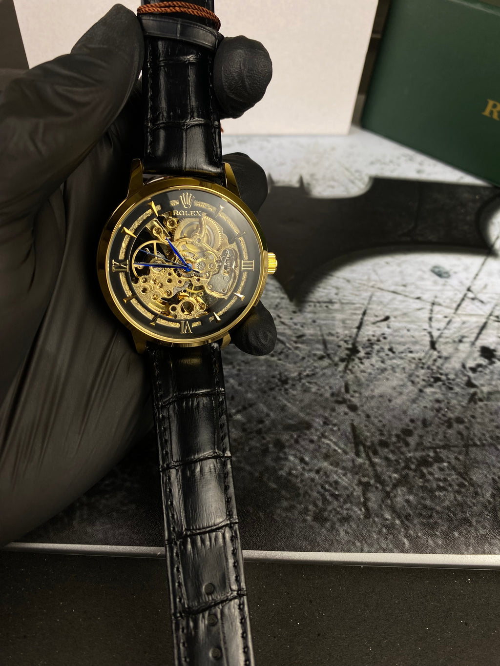 RLX (Black&Gold)  Automatic Skeleton watch