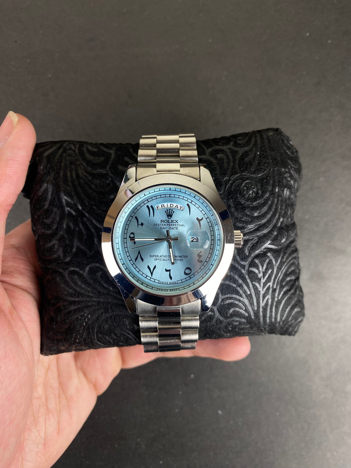 RLX Day-Date Arabic Dial Ice blue