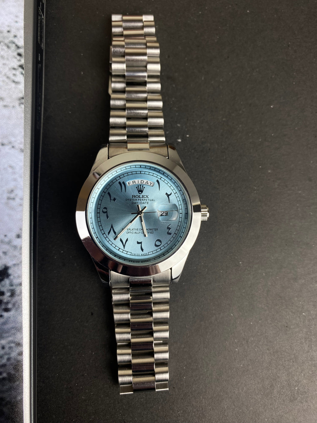 RLX Day-Date Arabic Dial Ice blue