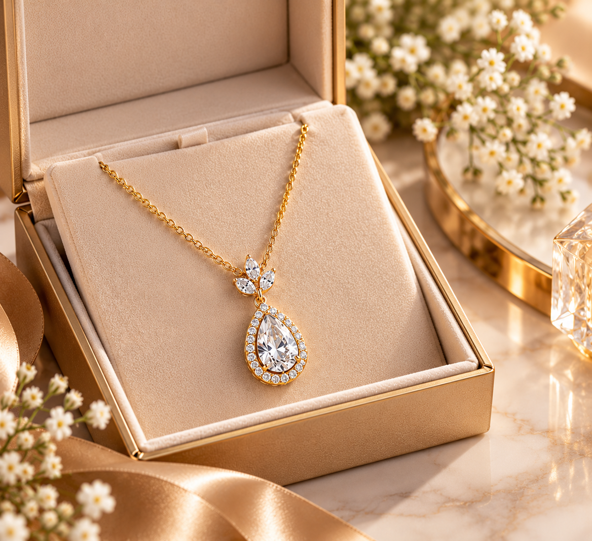 Elegant Gold Diamond Pendant Necklace