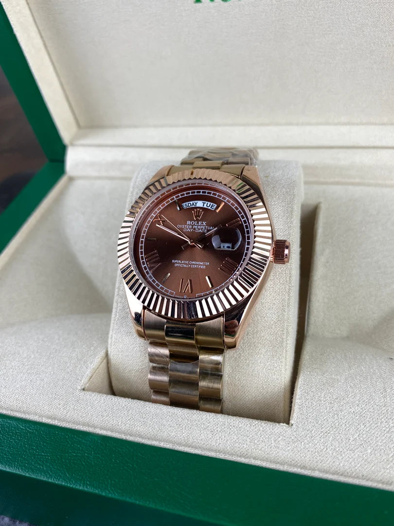Rlx Rose Gold day-date style