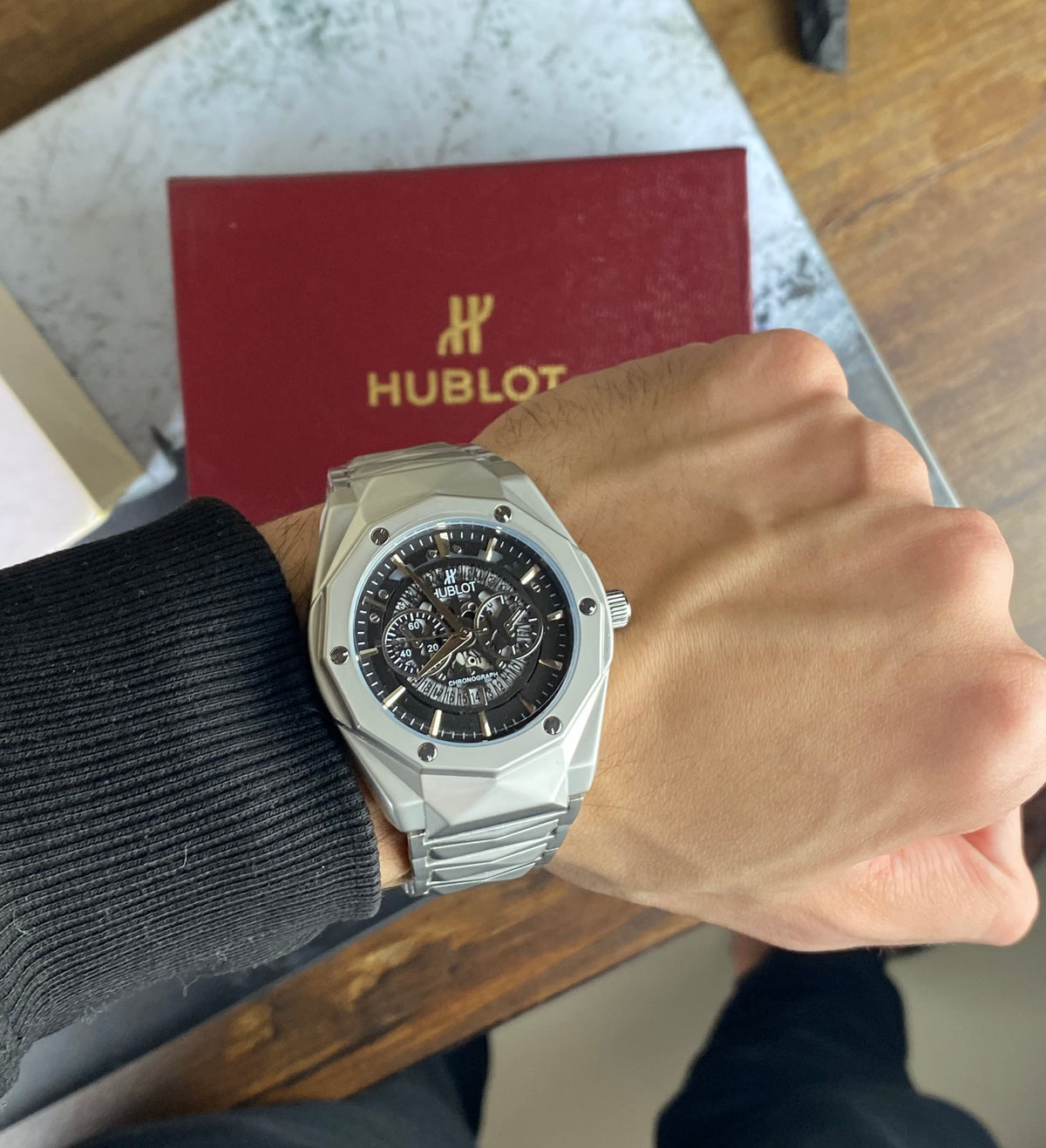 HUBLOT Obsidian Edge Chronograph – Steel Fusion Edition