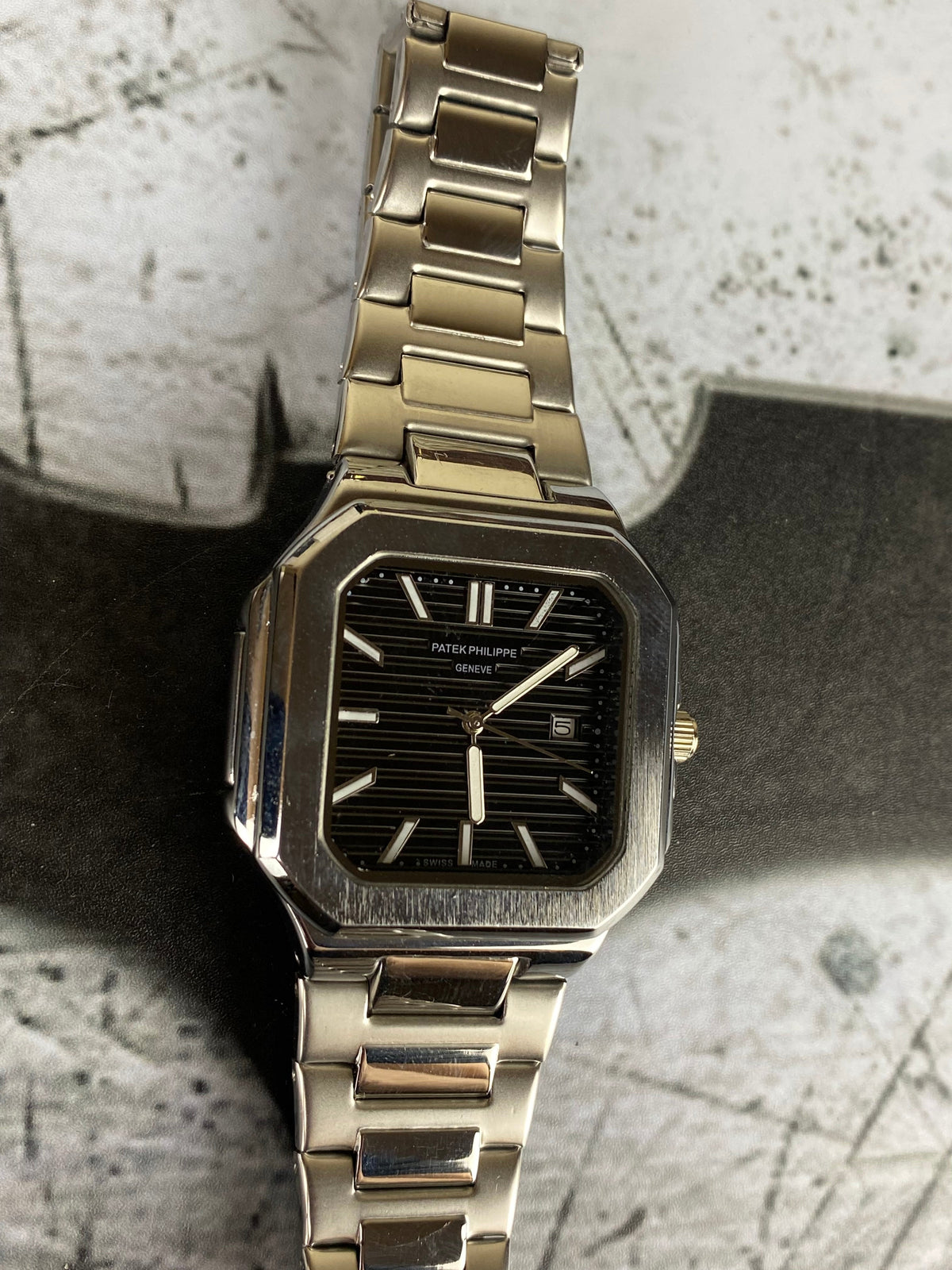 PP Square Steel Black Dial