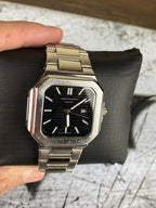 PP Square Steel Black Dial