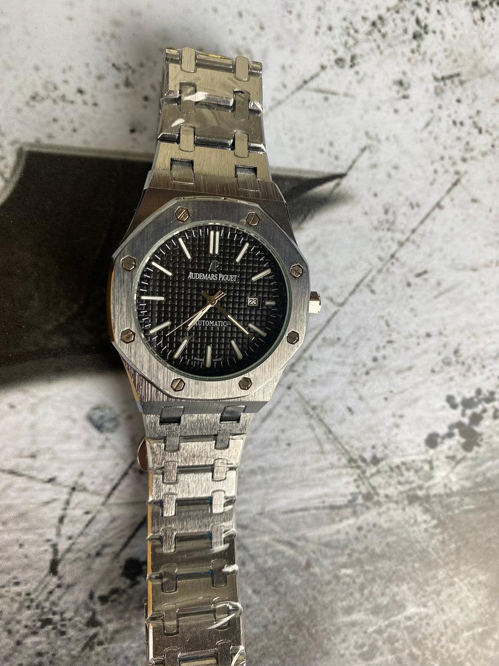 AP ROYAL OAK STYLE  – STAINLESS STEEL BLACK DIAL