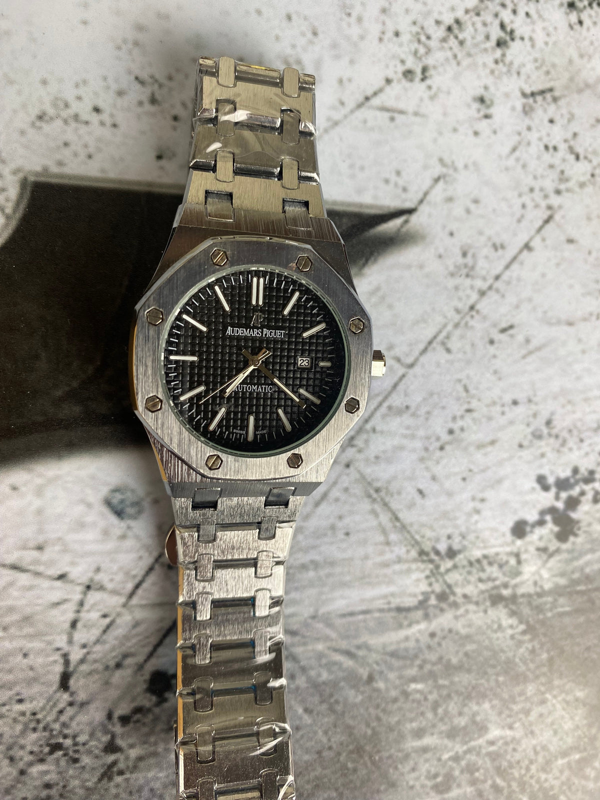 AP ROYAL OAK STYLE  – STAINLESS STEEL BLACK DIAL