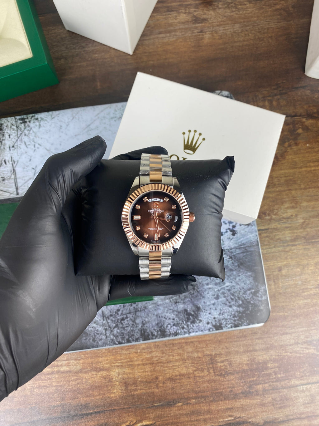 RLX DAY-DATE 40MM – CHOCOLATE DIAL TWO-TONE EDITION