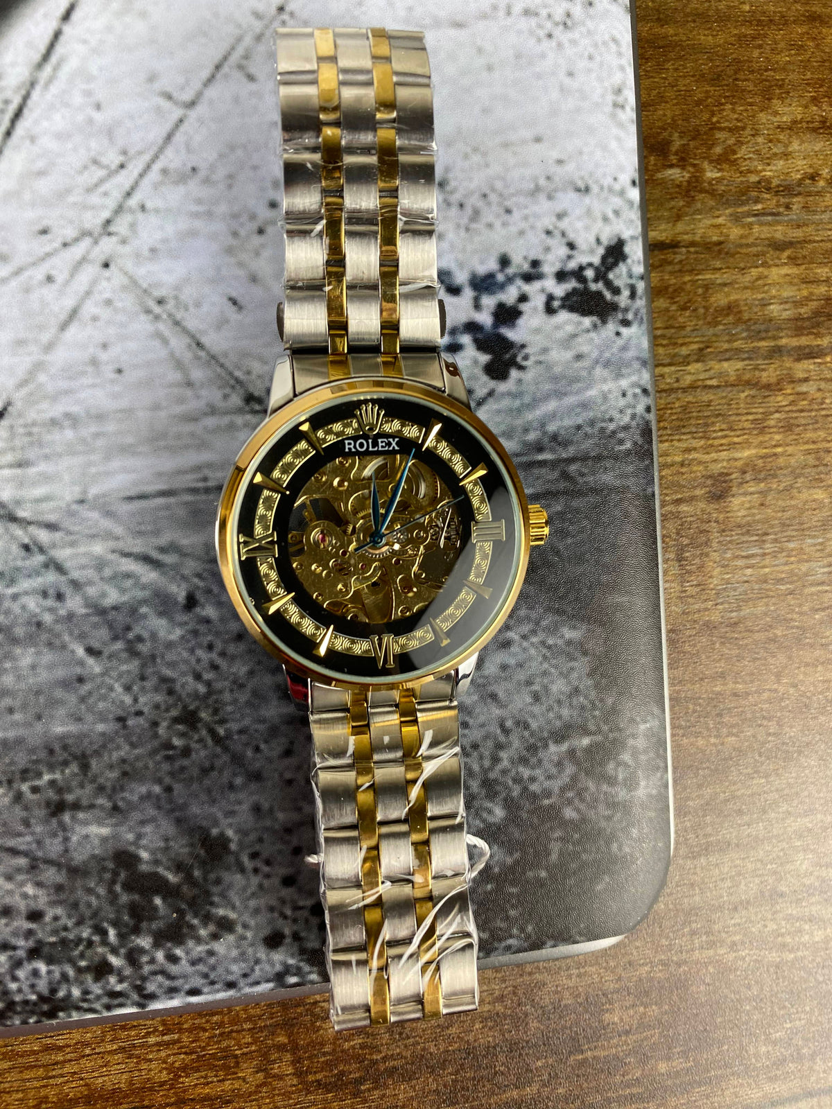 Rolex Skeleton Dial Two-Tone Automatic Style Men's Watch