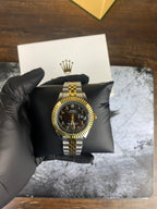 Rolex Two-Tone Black & Gold Luxury Day-Date Watch