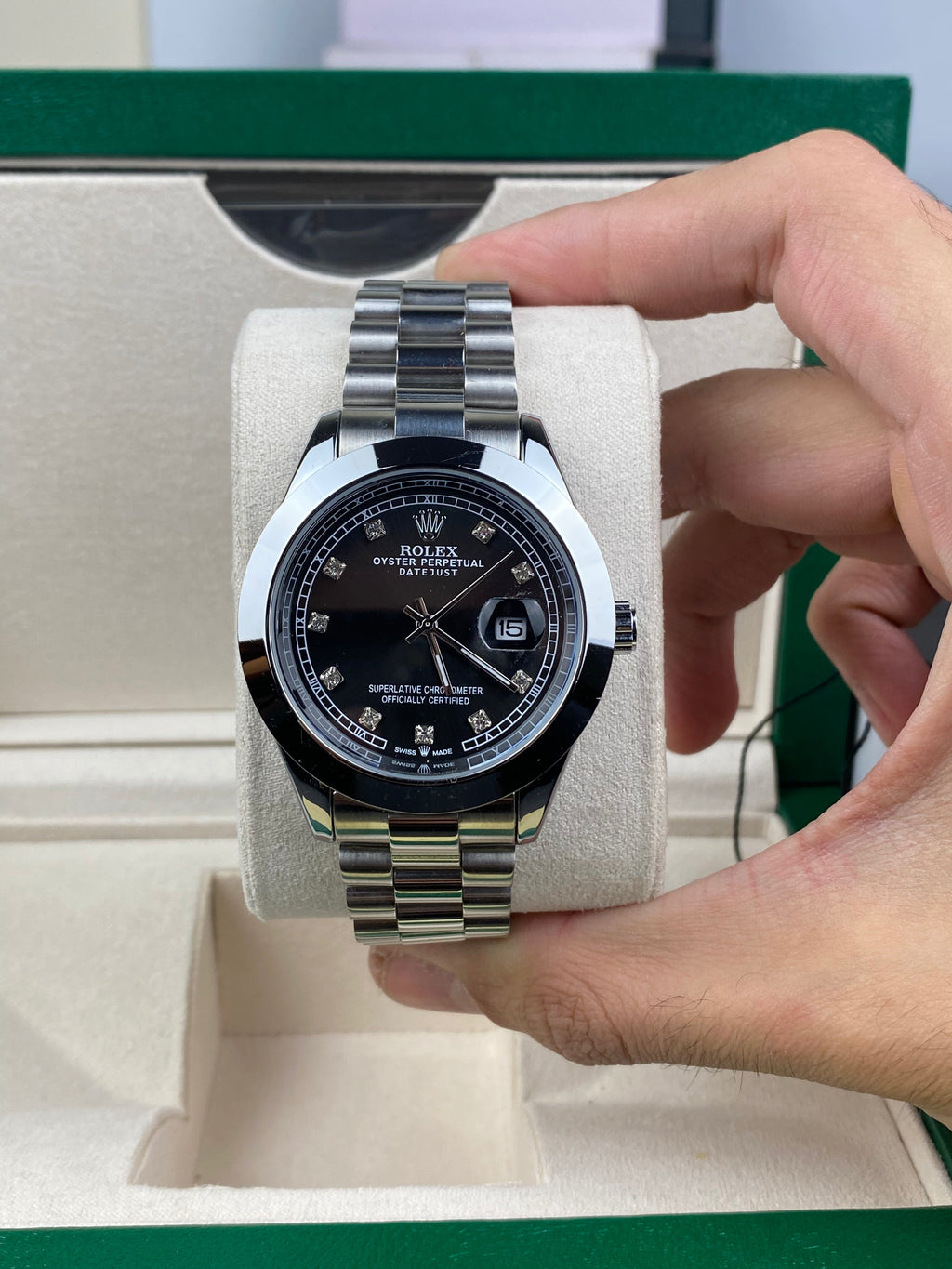 RLX Datejust Oystersteel Black Diamond Dial