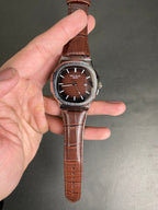 PTK Phillipe Geneve brown leather strap 42mm