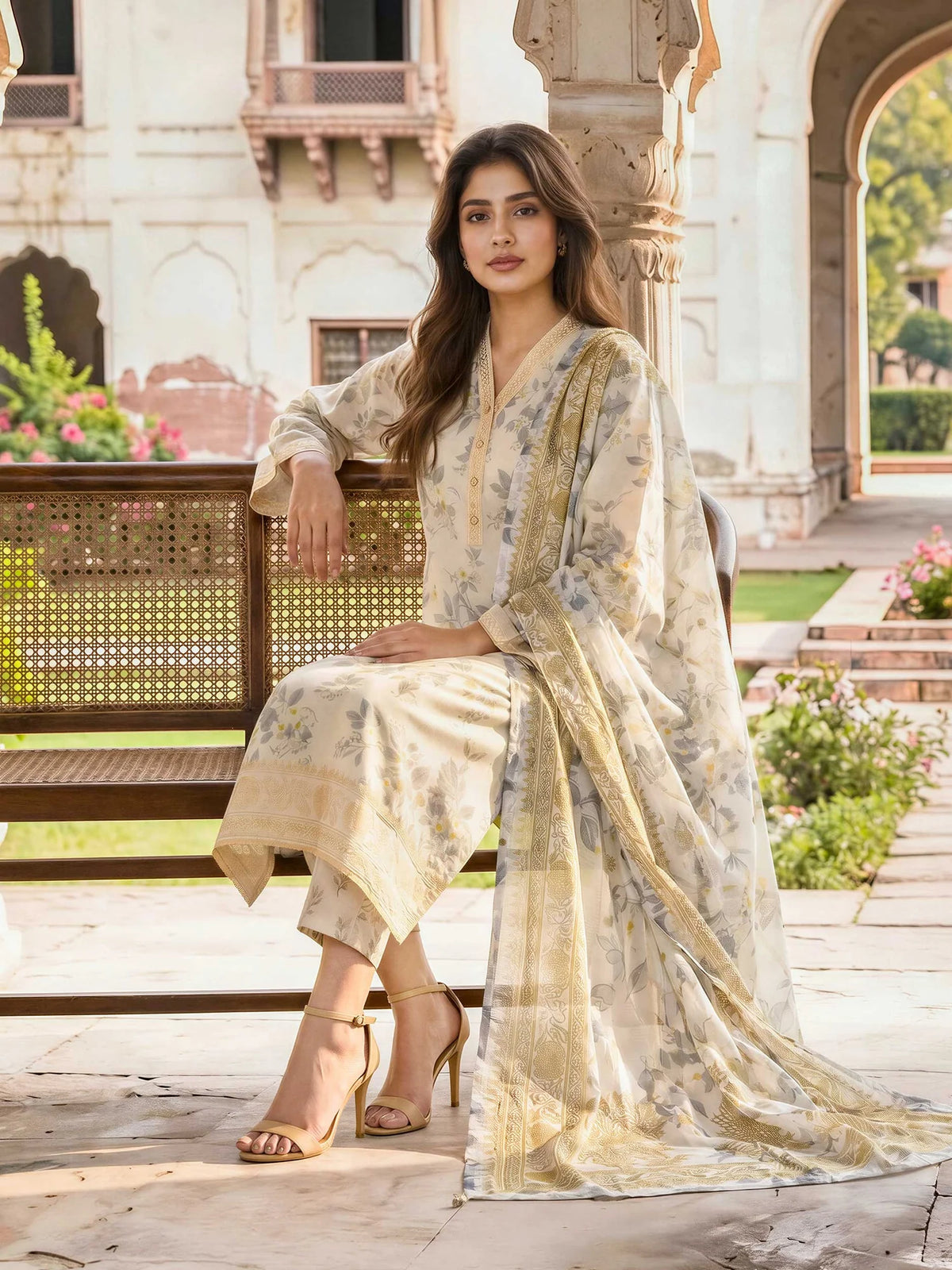 3 Piece Lawn Paste Suit (Unstitched)