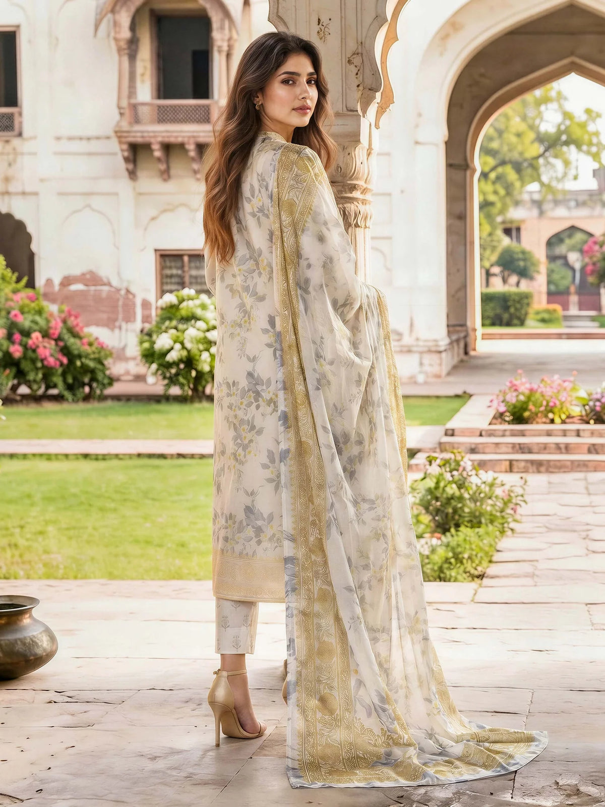 3 Piece Lawn Paste Suit (Unstitched)