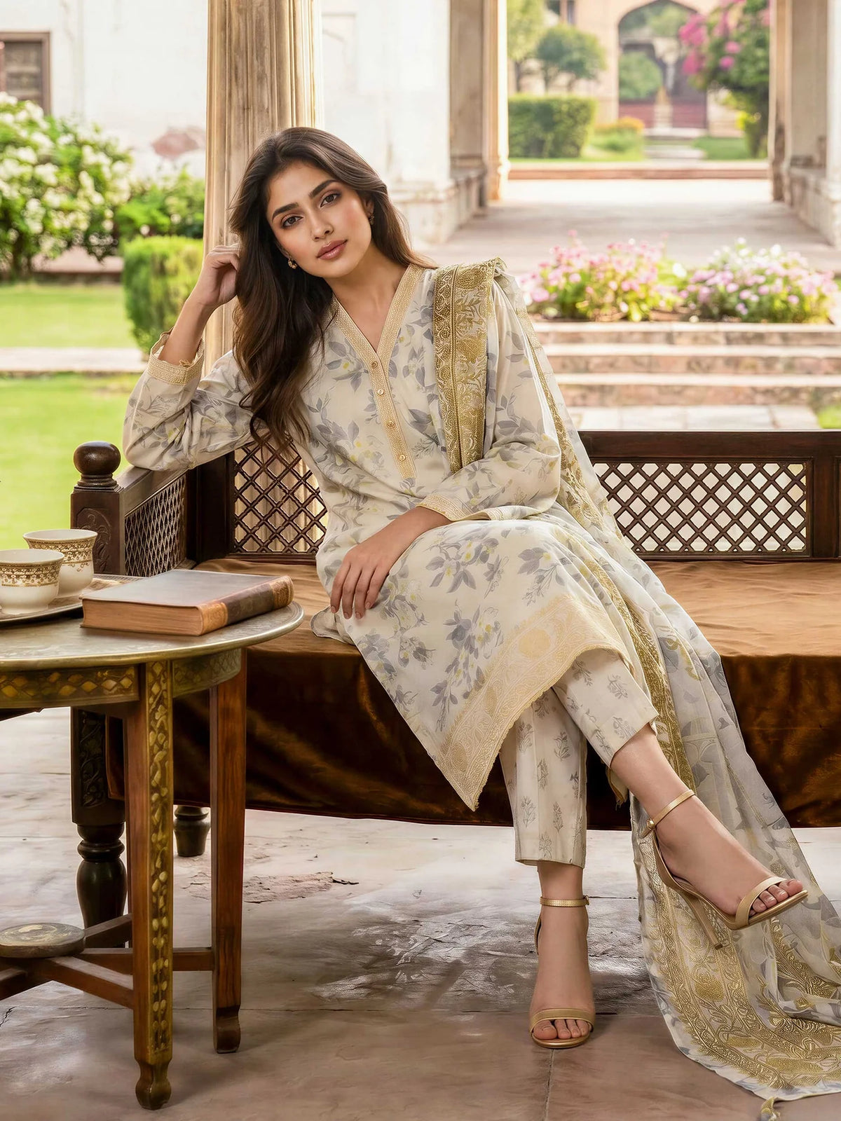 3 Piece Lawn Paste Suit (Unstitched)