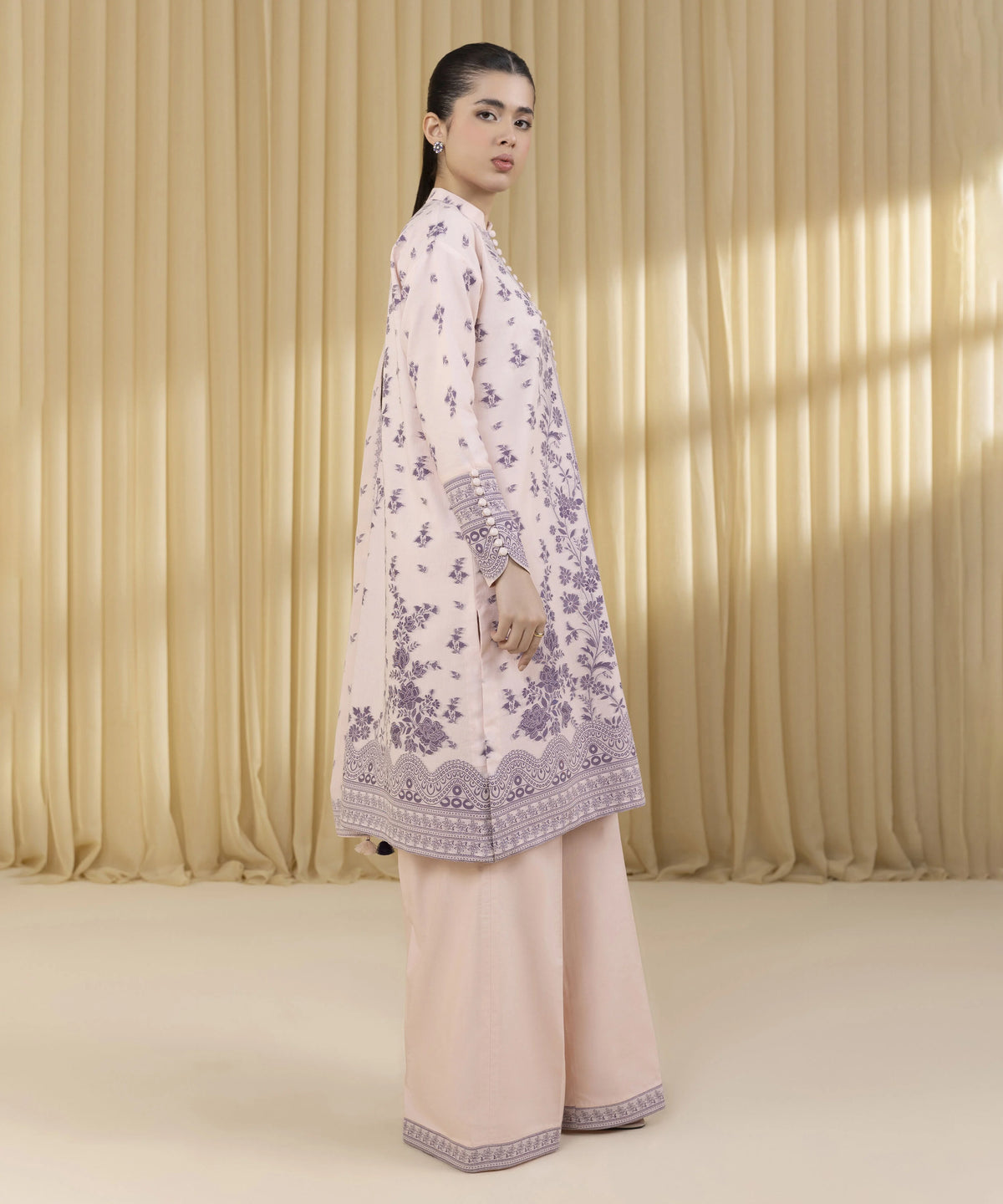 3 PIECE - EMBROIDERED RAW SILK SUIT