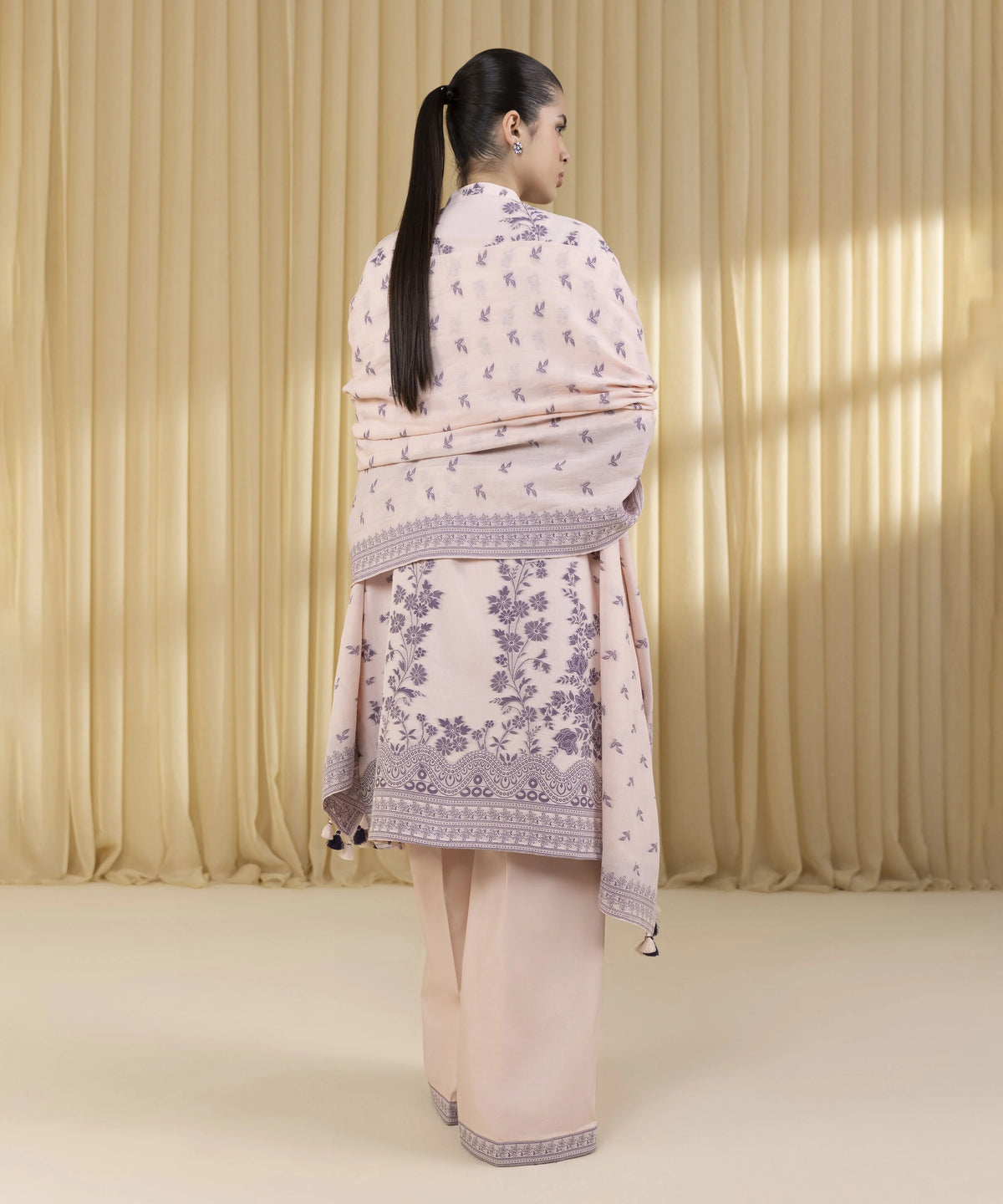 3 PIECE - EMBROIDERED RAW SILK SUIT