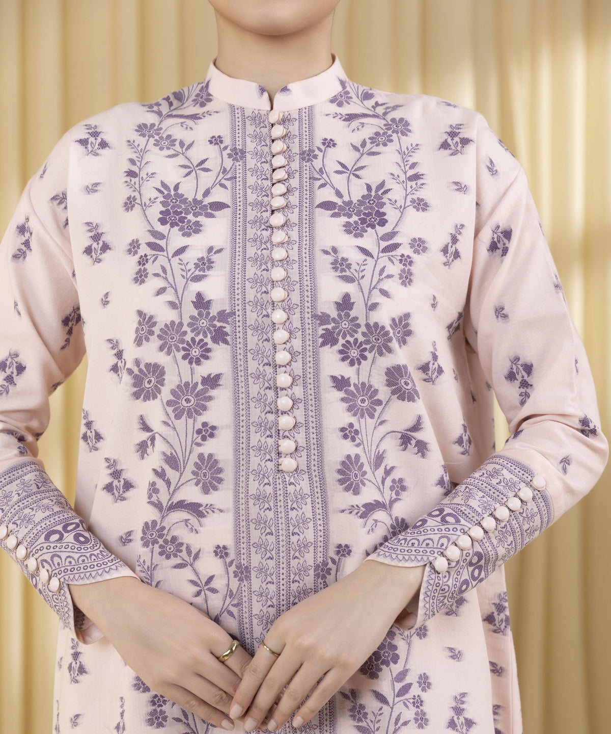 3 PIECE - EMBROIDERED RAW SILK SUIT