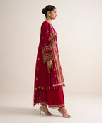 3 PIECE - EMBROIDERED COTTON NET SUIT