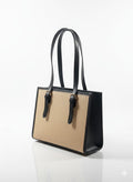 Beige & Black Classic Tote Bag