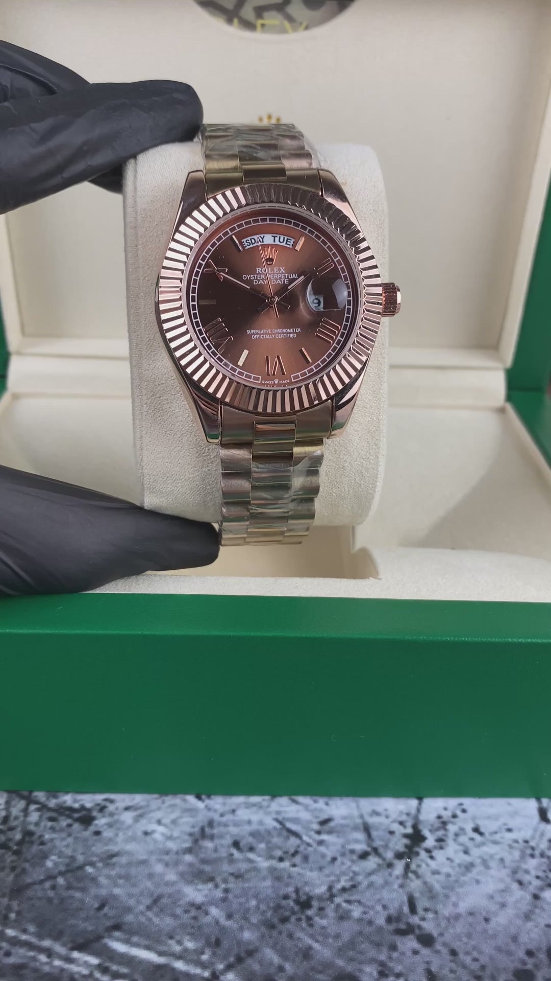 Rlx Rose Gold day-date style